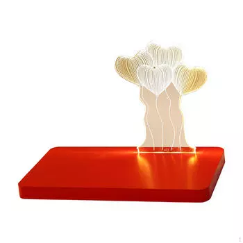 3D акриловая светодиодная лампа прикроватная лампа, романтический декор, ночник для вечеринки в спальне red base