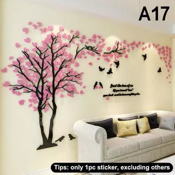 3D Акриловые Наклейки на Стену в Виде Дерева Самоклеящиеся Домашний Фон Наклейка на Стену Наклейки на Стену Домашнее Украшение, Обои для Спальни
