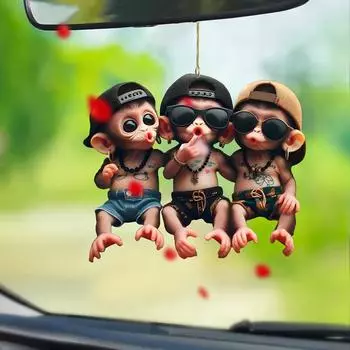 3D акриловые украшения Cool Monkey - Brother Friendship Украшения для дома и улицы, подвесные знаки, персонализированные подарки на Рождество и Новый год