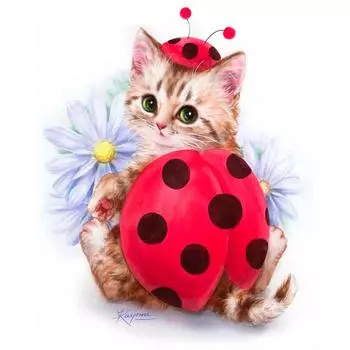 3D Алмазная вышивка Картина Вышивка крестиком Круглый горный хрусталь Картина Животное Кот Full Round 20x25CM