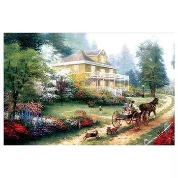 3D Алмазная вышивка Картина Вышивка крестом Круглая горный хрусталь Картина Карета Мода Full Round 20x25CM