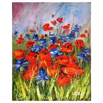 3D Алмазная вышивка Картина Вышивка крестом Круглый горный хрусталь Картина Полевые цветы Full Round 20x25CM