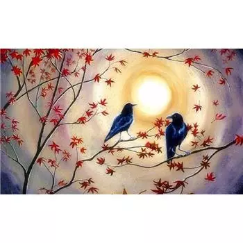 3D Алмазная вышивка Картина Вышивка крестом Круглый горный хрусталь Картина Животное Ворона Full Round 20x25CM