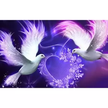 3D Алмазная вышивка Картина Вышивка крестом Круглый горный хрусталь Картина Голубь мира Full Round 20x25CM