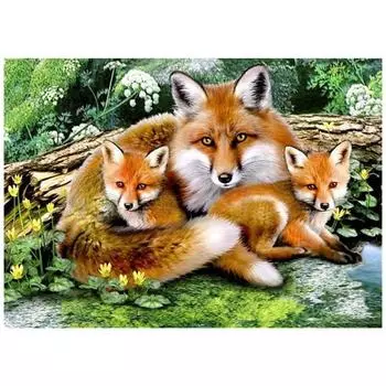 3D Алмазная вышивка Картина Вышивка крестом Круглый горный хрусталь Картина Животное Лиса Full Round 20x25CM