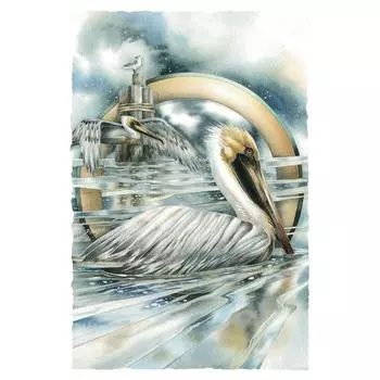 3D Алмазная вышивка Картина Вышивка крестом Круглый горный хрусталь Картина Животное Пеликан Full Round 20x25CM