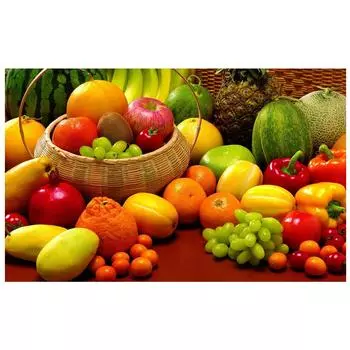 3D Алмазная вышивка Картина Вышивка крестом Круглый горный хрусталь Картина Фрукты Full Round 20x25CM