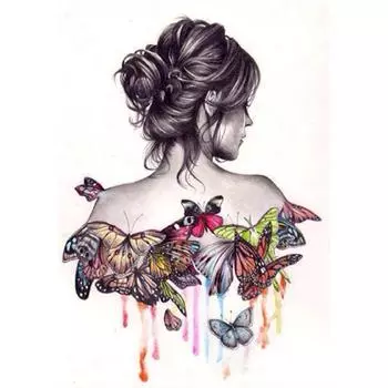 3D Алмазная вышивка Картина Вышивка крестом Круглый горный хрусталь Картина Красота и бабочка Full Round 20x25CM