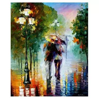 3D Алмазная вышивка Картина Вышивка крестом Круглый горный хрусталь Картина День дождя Full Round 20x25CM