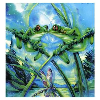 3D Алмазная вышивка Картина Вышивка крестом Круглый горный хрусталь Картина Животные Лягушки Full Round 20x20CM