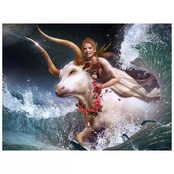 3D Алмазная вышивка Картина Вышивка крестом Круглый горный хрусталь Картина Воин-буйвол Full Round 20x25CM