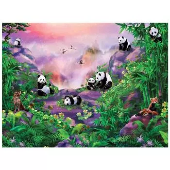 3D Алмазная вышивка Картина Вышивка крестом Круглый горный хрусталь Картина Гигантская панда Full Round 20x25CM