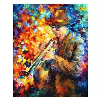 3D Алмазная вышивка Труба Соло Картина Вышивка крестиком Круглая картина со стразами Домашний декор Full Round 20x25CM