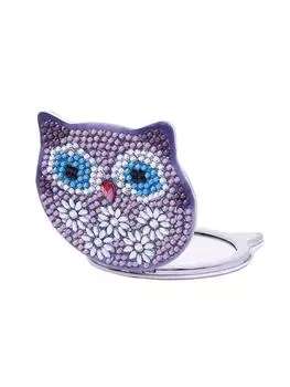 3D алмазное зеркало с росписью Двустороннее алмазное зеркало, удобное для переноски при выходе на улицу Складное зеркало для макияжа