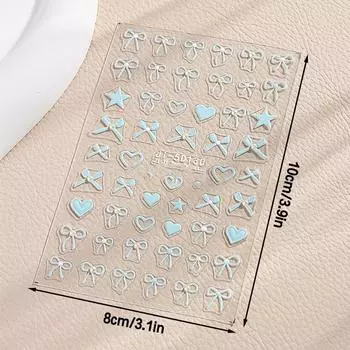 3D алмазные банты для ногтей наклейки для дизайна ногтей наклейки ультратонкие самоклеящиеся наклейки для дизайна ногтей наклейки для ногтей розовый