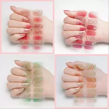 3D алмазные наклейки для маникюра, полная пленка для ногтей, наклейки для маникюра, наклейки для горячего тиснения ногтей