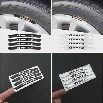 3D алюминиевый 4MATIC AMG логотип, наклейка на обод колеса, наклейки, эмблема, значок для Mercedes-es Benz-z ABCES GLA GLC GLE GLS CLS, аксессуары AMG чёрный