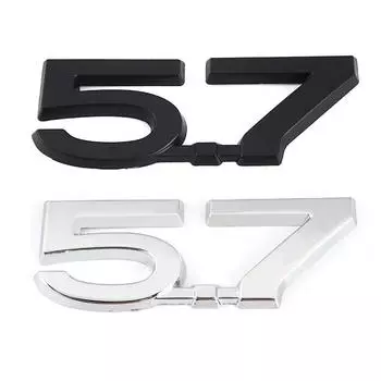 3D-эмблема, заводская табличка, значок на крыло, 3D-наклейка на автомобиль, логотип 5,7 литров чёрный