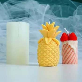 3D ананас силиконовая форма свечи формы для торта шоколадные конфеты формы для печенья DIY летняя вечеринка украшения торта инструмент для выпечки белый