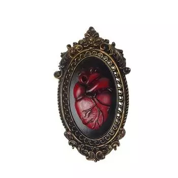 3D Anatomical Heart Wall Art in Vintage Gold Baroque Frame, Macabre Dark Academia Hanging Sculpture for Bedroom,HalloweenGothic Decor