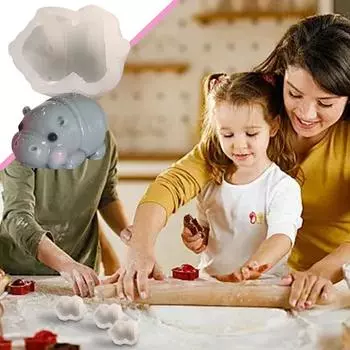 3D animal cake mold hippo silicone mold fondant cake sugar art mold food grade safety multifunctional baking mold