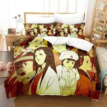 3D Anime Art of Satoshi Kon Bedding Set Duvet Cover Bed Set Quilt Cover Pillowcase Comforter king Queen Size Boys Adult 70x133cm 2pcs