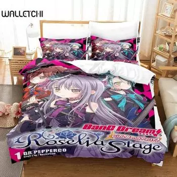 3D Аниме BanG Dream! Girls Band Party! Комплект постельного белья односпальный двуспальный двуспальный двуспальный комплект для взрослых и детей комплект пододеяльников 70x133cm 2pcs