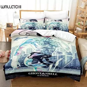 3D Anime Bed Sheet Ghost In The Shell Bedding Set Single Twin Full Queen King Size Bed Set Adult Kid Bedroom Duvet cover Sets 70x133cm 2pcs