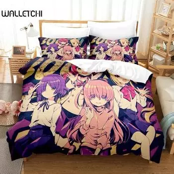 3D Anime Bocchi the rock Bedding Sets Duvet Cover Set With Pillowcase Twin Full Queen King Bedclothes Bed Linen Home Textiles 70x133cm 2pcs