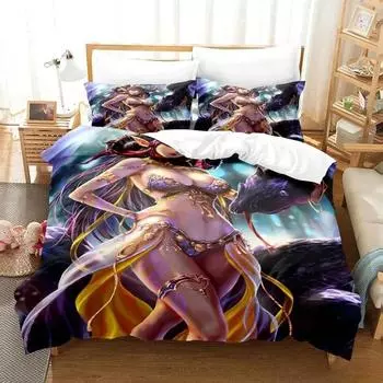 3D Аниме Черный Призыватель Постельное белье Односпальная кровать Твин Полный двуспальный кровать размера King Size Комплект для взрослых детей Спальня Пододеяльник Наборы Домашний Текстиль 70x133cm 2pcs