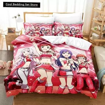 3D Anime Chieri Ogata Bedding Set Duvet Cover Bed Set Quilt Cover Pillowcase Comforter king Queen Size Boys Adult Bedding Set EU single(135x200cm)