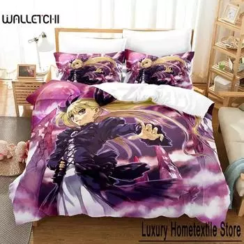 3D Anime Dance In The Vampire Bund Bedding Set Duvet Cover Bed Set Quilt Cover Pillowcase Comforter king Queen Size Boys Adult 70x133cm 2pcs