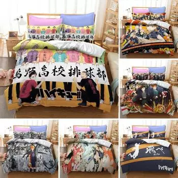 3D Anime Haikyuu Bedding Set Volleybal Duvet Cover Bedroom Comforter Covers Single Twin King Size Quilt Cover Home 70x133cm 2pcs