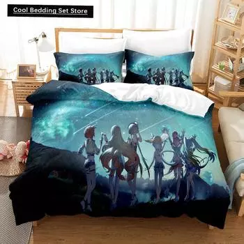3D Anime Honkai Impact 3rd Bedding Set Printed Decorative 2_3pcs Duvet Cover Set Bedclothes Quilt Cover Home For Home Textiles EU single(135x200cm)