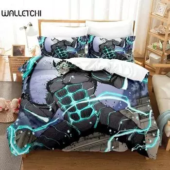 3D Anime Kaiju No 8 Bedding Set Single Twin Full Queen King Size Bed Set Adult Kid Bedroom Duvet cover Sets For Home Textiles 70x133cm 2pcs