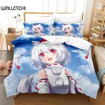 3D аниме каваи девушки момиджи инубашири комплект постельного белья односпальный двуспальный полный двуспальный комплект постельного белья для взрослых и детей спальня пододеяльник наборы 70x133cm 2pcs