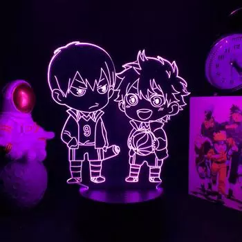 3D аниме-лампа Haikyuu Hinata Shoyo kageyama tobio, фигурка, светодиодный датчик, светильник для спальни, прикроватная тумбочка, декор, подарок