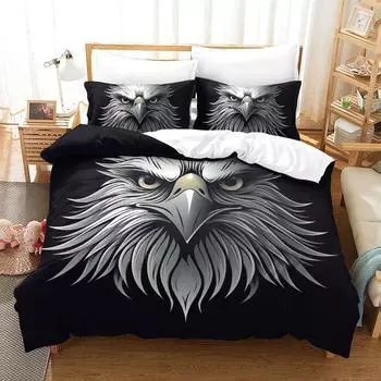 3D аниме милый мультфильм животное узор панда орел тигр океан один большой пододеяльник наволочка кровать дети взрослые мода домашний комплект постельного белья DE 135x200cm