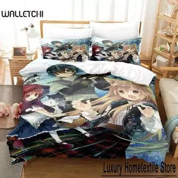 3D аниме Оками-сан и ее семь товарищей Комплект постельного белья для мальчиков и девочек Twin Queen King Size Пододеяльник Наволочка Кровать для мальчиков и девочек Взрослый 70x133cm 2pcs
