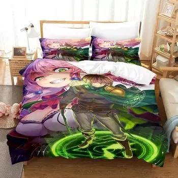 3D Anime Redo of Healer Bedding Set Boys Girls Twin Queen Size Duvet Cover Pillowcase Bed Kids Adult Fashion Home Textile 70x133cm 2pcs