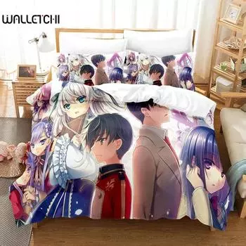 3D Anime Seirei Gensouki Bedding Set,Duvet Cover Comforter Bed Set Quilt Cover Pillowcase,King Queen Twin Size Boys Girls Adults 70x133cm 2pcs