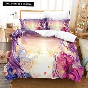 3D Anime Seirei Gensouki Bedding Set,Duvet Cover Comforter Bed Set Quilt Cover Pillowcase,King Queen Twin Size Boys Girls Adults EU single(135x200cm)