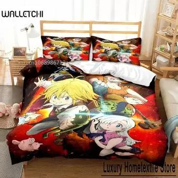 3D Anime The Seven Deadly Sins All Season Twin Bedding Set Comforter Set Bed Duvet Cover Double King Comforter Cover 70x133cm 2pcs