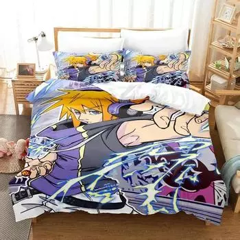 3D Anime The World Ends with You Neku Sakuraba Bedding Set Duvet Cover Bed Set Quilt Cover Pillowcase Comforter king Queen Size EU Single 135x200cm