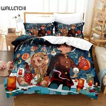 3D аниме туалет связан Ханако кун комплект постельного белья, пододеяльник комплект постельного белья пододеяльник наволочка, размер King Queen Twin мальчики девочки взрослые 70x133cm 2pcs