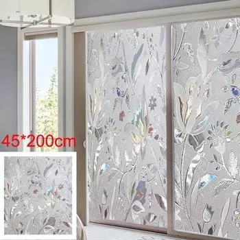 3D антитепловая электростатическая солнечная пленка для стекла УФ-пленка для ослепления окон Статические непрозрачные наклейки для стекла для ванной комнаты, спальни, кухни Cobblestone