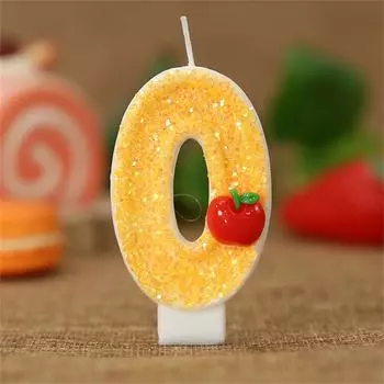3D Apple Designed Digital Свеча Торт Топпер Цифра 0-9 День Рождения Свечи Украшения С Днем Рождения Свечи Юбилеи