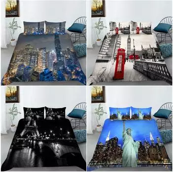 3D Архитектура Пейзаж Постельные принадлежности Постельные принадлежности Постельные принадлежности Постельные принадлежности Постельные принадлежности Наволочка Простыня для постельного белья/Двуспальная кровать Полный размер 2/3 Постельные принадлежност