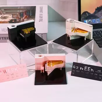 3D Арт Календарь 2025, 3D Блокнот Творческий Календарь Time Piece Фортепиано Rip Away Бумага Резьба Многоцветный DIY Заметка One Size чёрный