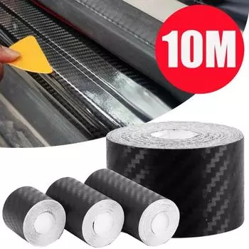 3D Автомобильная клейкая лента из углеродного волокна, устойчивая к царапинам наклейка на порог автомобиля, наклейка против ступенек, аксессуары для самостоятельного украшения